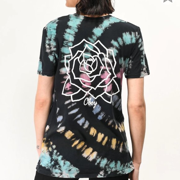 Obey Tops - Obey Maria Rose Tie Dye Tee Size M